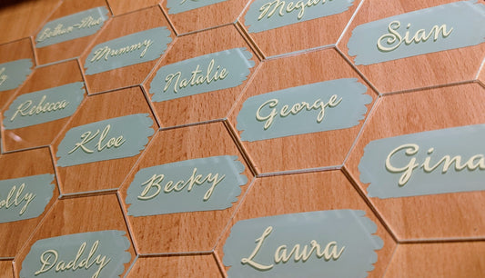 Hexagon Acrylic Place Names